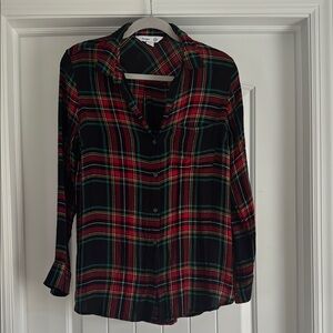 Old Navy Red and Green Plaid Button Down Shirt